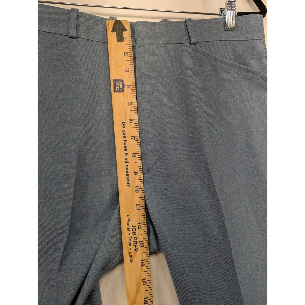 Vintage Western Slacks Blue Slate Straight Leg High Rise‎ Trousers 32x30